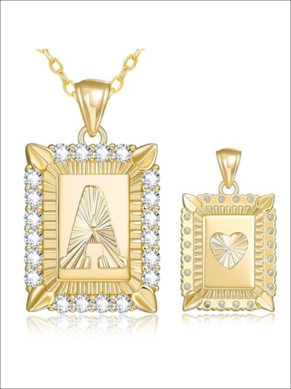 14K Gold Initial A Pendant Necklace Dainty Personalized Gift